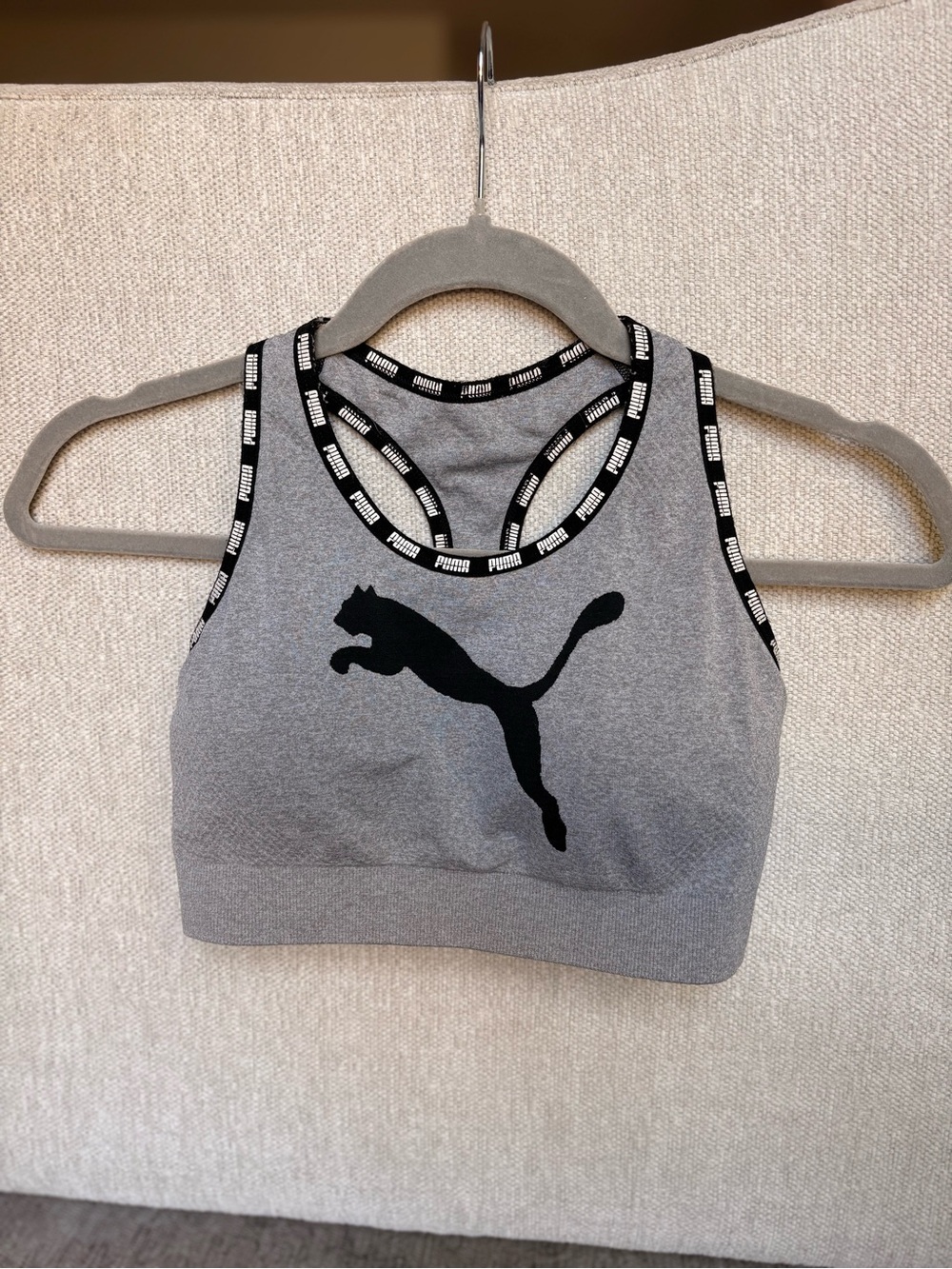 PUMA Gray Logo Sports Bra